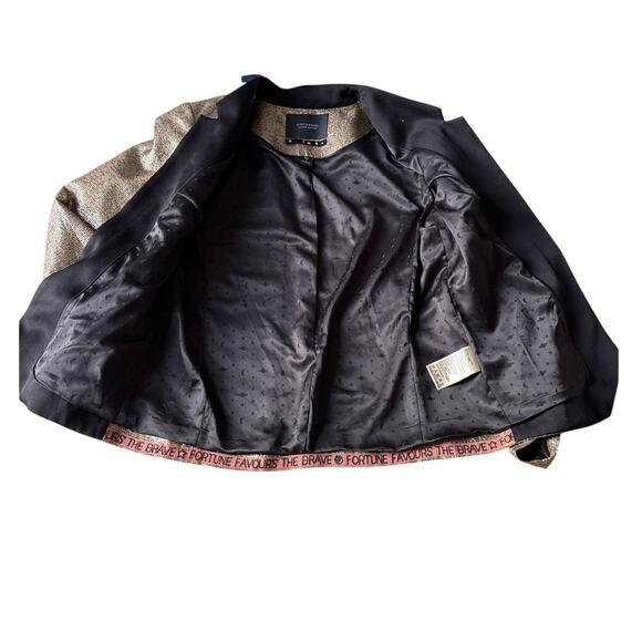 Maison Scotch Gold Metallic Tuxedo Blazer Size 1 - Picture 6 of 8